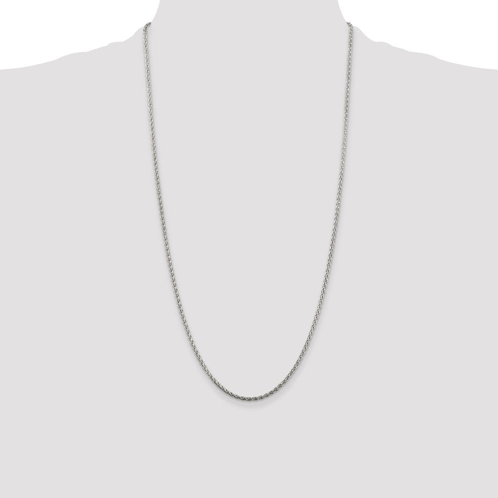Buy Stylish 2mm Diamond-Cut Spiga Chain in Sterling Silver - Affordable Luxury