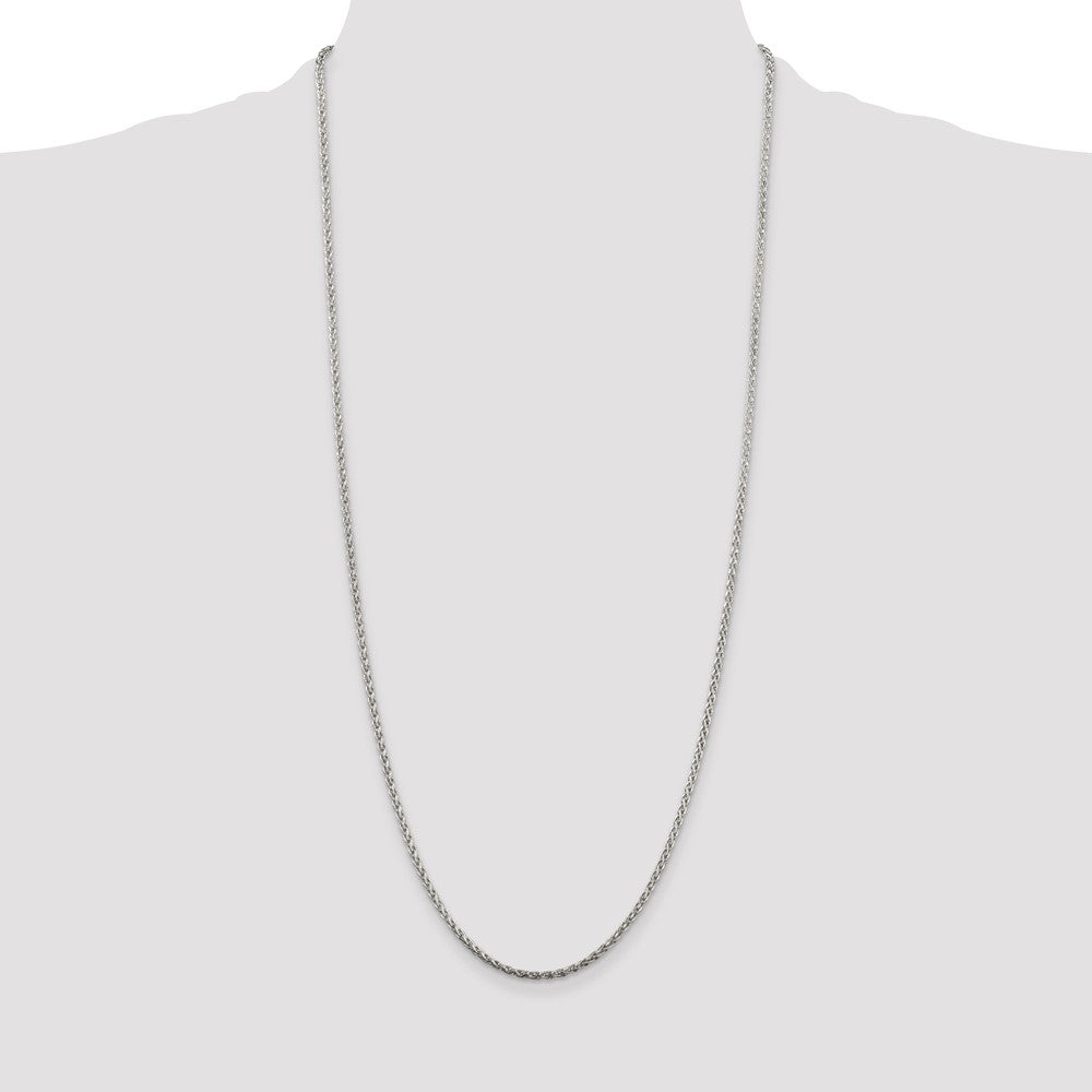 Buy 2mm Diamond-Cut Spiga Chain in Sterling Silver - Stylish & Affordable!