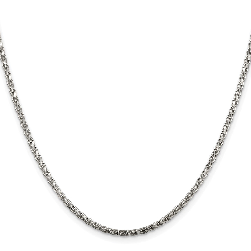 High-Quality Rhodium-Plated 2mm Diamond-Cut Spiga Chain | Stylish Sterling Silver