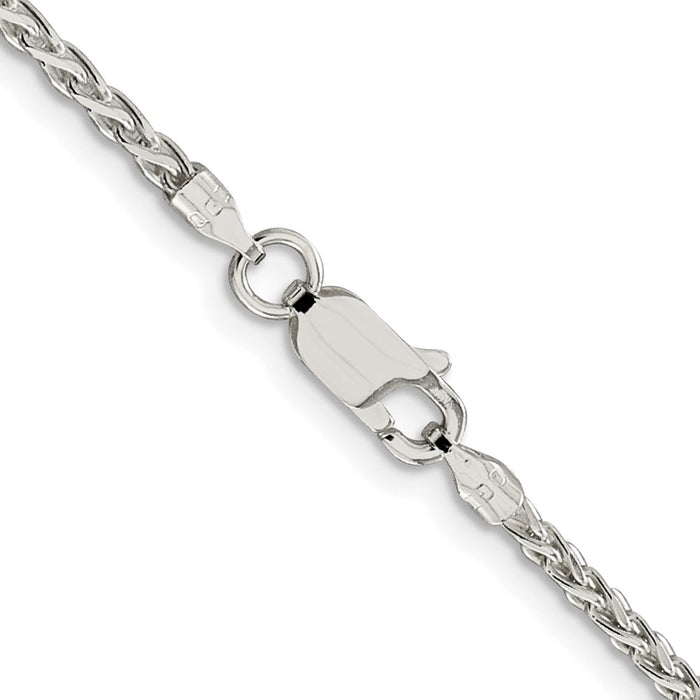 High-Quality Rhodium-Plated 2mm Diamond-Cut Spiga Chain | Stylish Sterling Silver-3