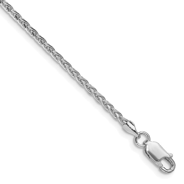 2mm Rhodium-Plated Diamond-Cut Spiga Chain in Sterling Silver