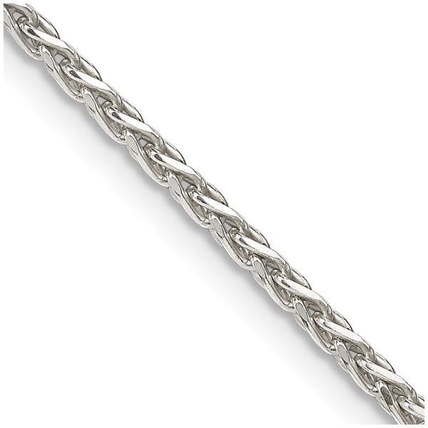Sterling Silver 2mm Diamond-Cut Spiga Chain with Extension