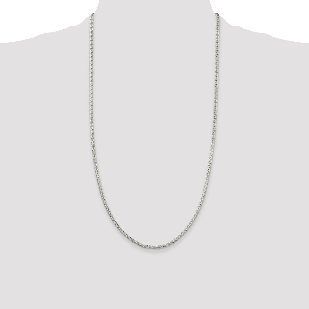 High-quality 2.75mm Diamond-Cut Spiga Chain in Sterling Silver - Stylish Value