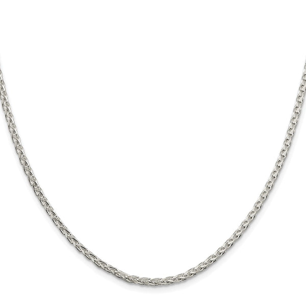 Rhodium-Plated Sterling Silver 2.75mm Diamond-Cut Chain