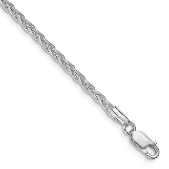 Buy Stylish Rhodium-Plated Sterling Silver 2.75mm Diamond-Cut Spiga Chain