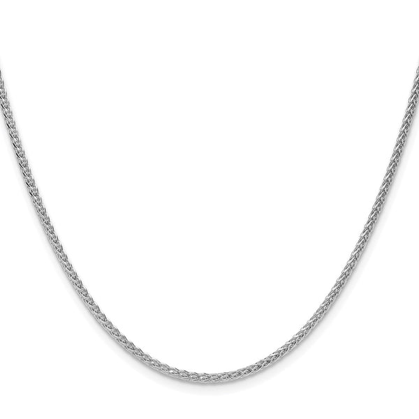 Rhodium-Plated 2.1mm Diamond-Cut Square Spiga Chain