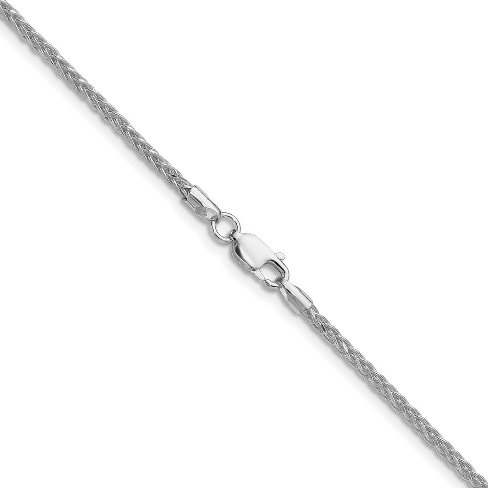 Buy Stylish 2.1mm Rhodium-Plated Sterling Silver Diamond-Cut Chain - Luxury
