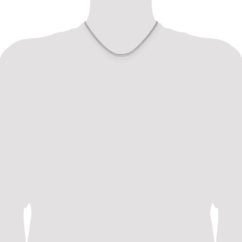 Buy Stylish 2.1mm Rhodium-Plated Sterling Silver Diamond-Cut Chain - Luxury