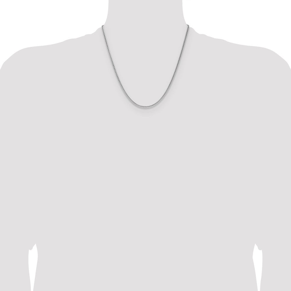 Exclusive 2.1mm Rhodium-Plated Sterling Silver Diamond-Cut Spiga Chain - Stylish Value!
