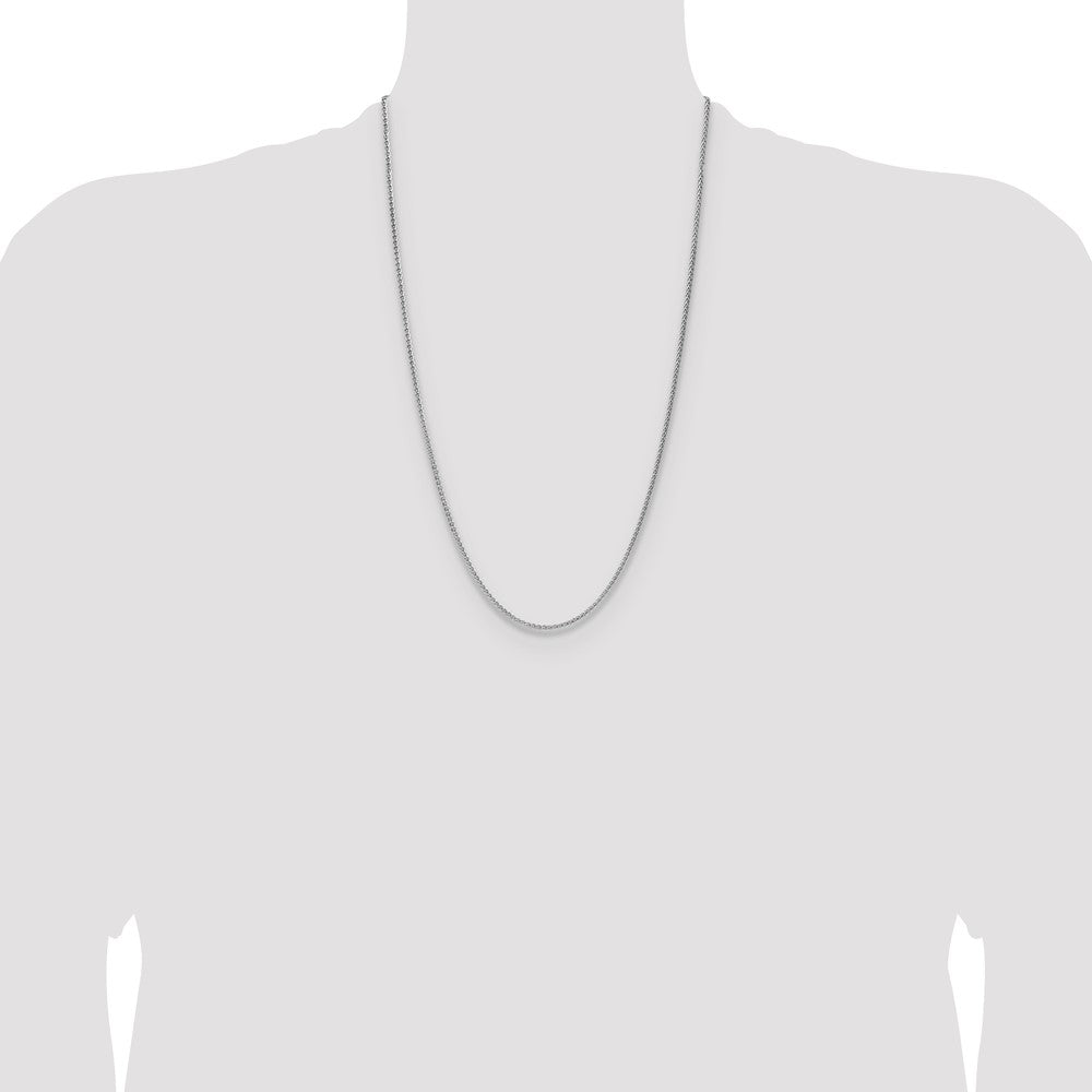 Buy Stylish 2.1mm Rhodium-Plated Sterling Silver Spiga Chain - Luxury Value