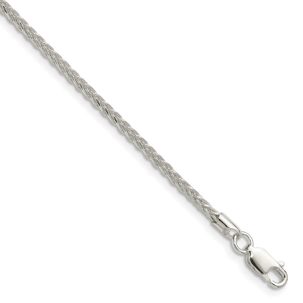2.1mm Diamond-Cut Square Spiga Chain in Sterling Silver