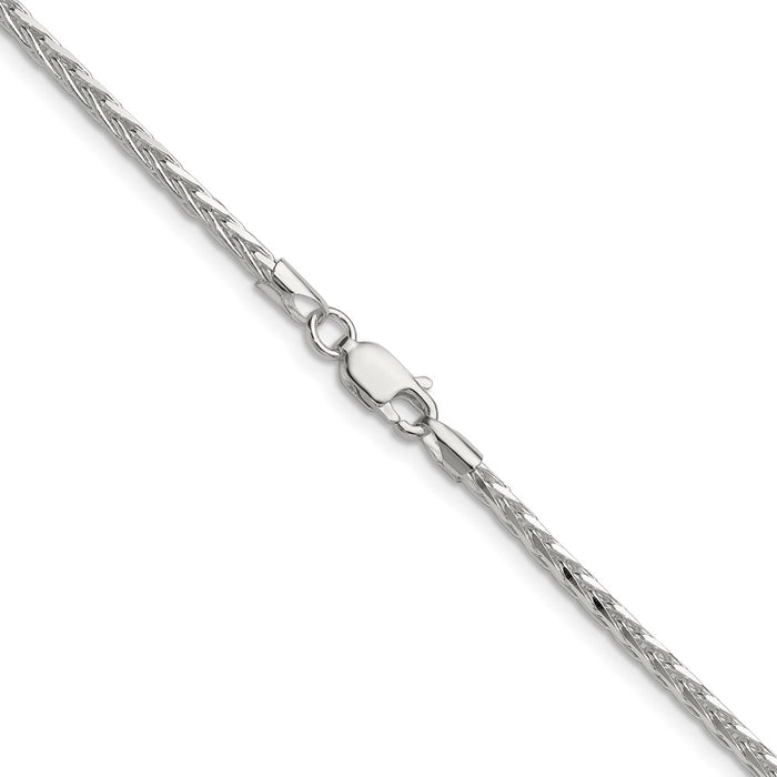 Buy Stylish 2.5mm Diamond-Cut Square Spiga Necklace Chain in Sterling Silver-3