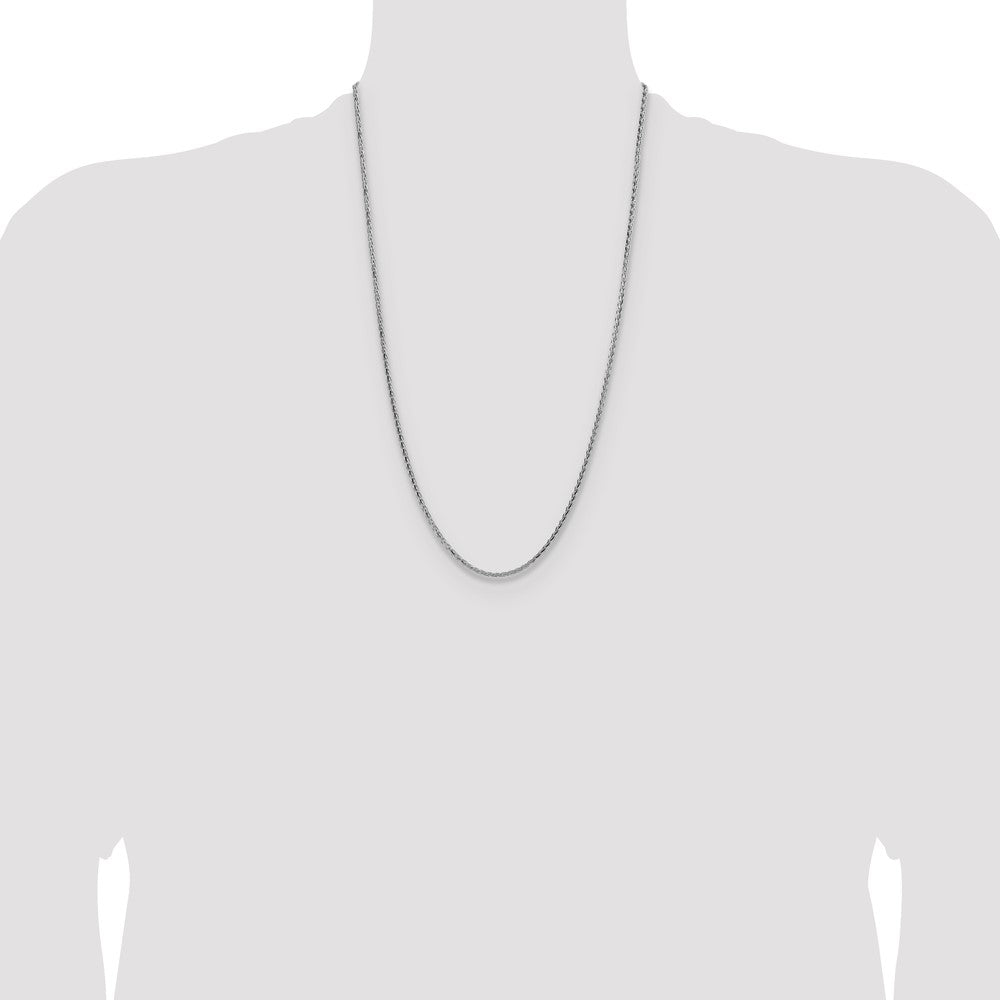 High-Quality 2.5mm Diamond-Cut Square Spiga Chain in Sterling Silver - Stylish Value!