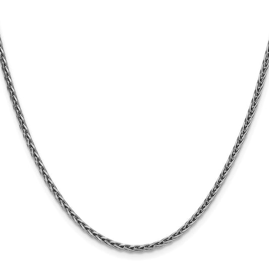 Order Stylish 2.5mm Rhodium-Plated Sterling Silver Diamond-Cut Spiga Chain