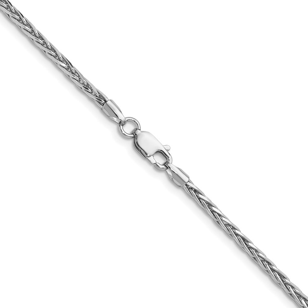 Order Stylish 2.5mm Rhodium-Plated Sterling Silver Diamond-Cut Spiga Chain