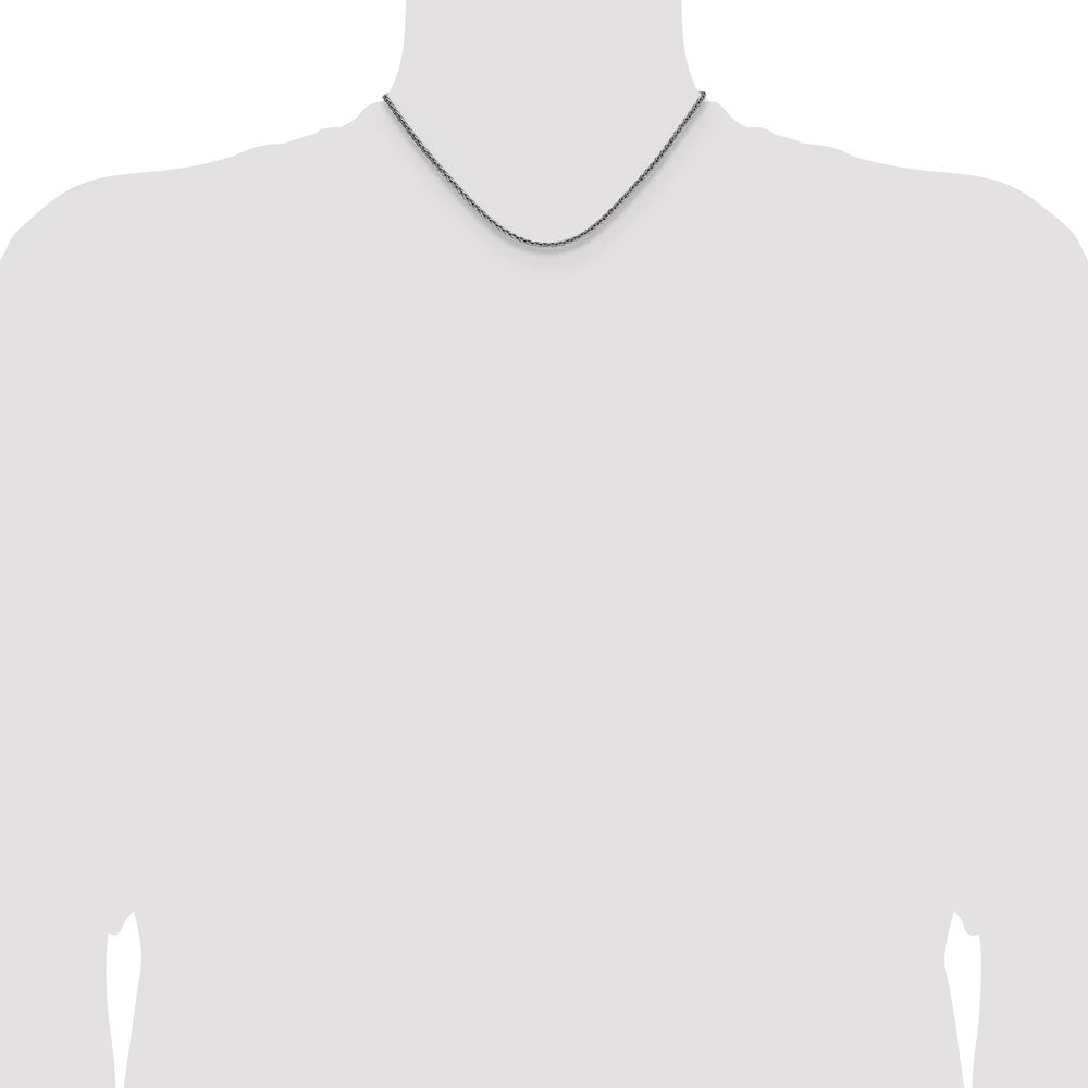 Order Stylish 2.5mm Rhodium-Plated Sterling Silver Diamond-Cut Spiga Chain