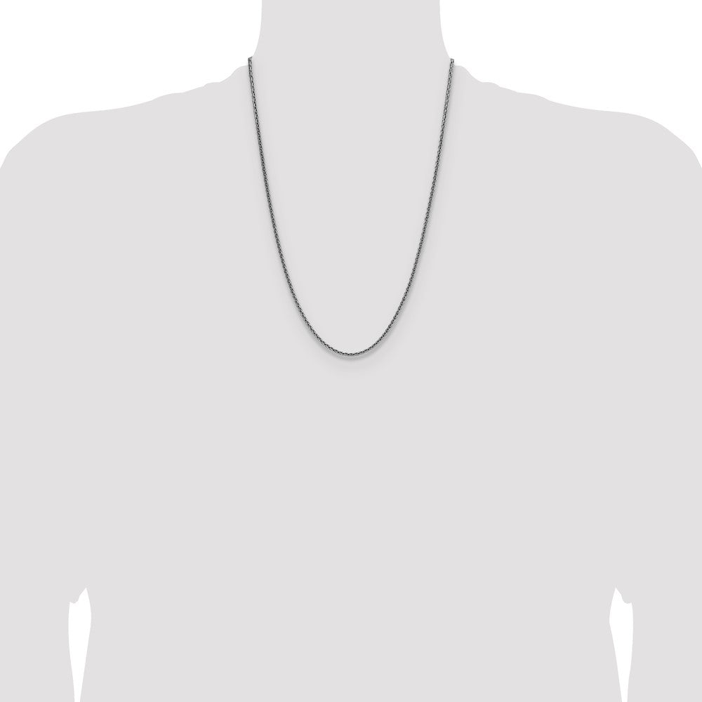 Buy Stylish 2.5mm Diamond-Cut Square Spiga Chain | Rhodium-Plated Silver