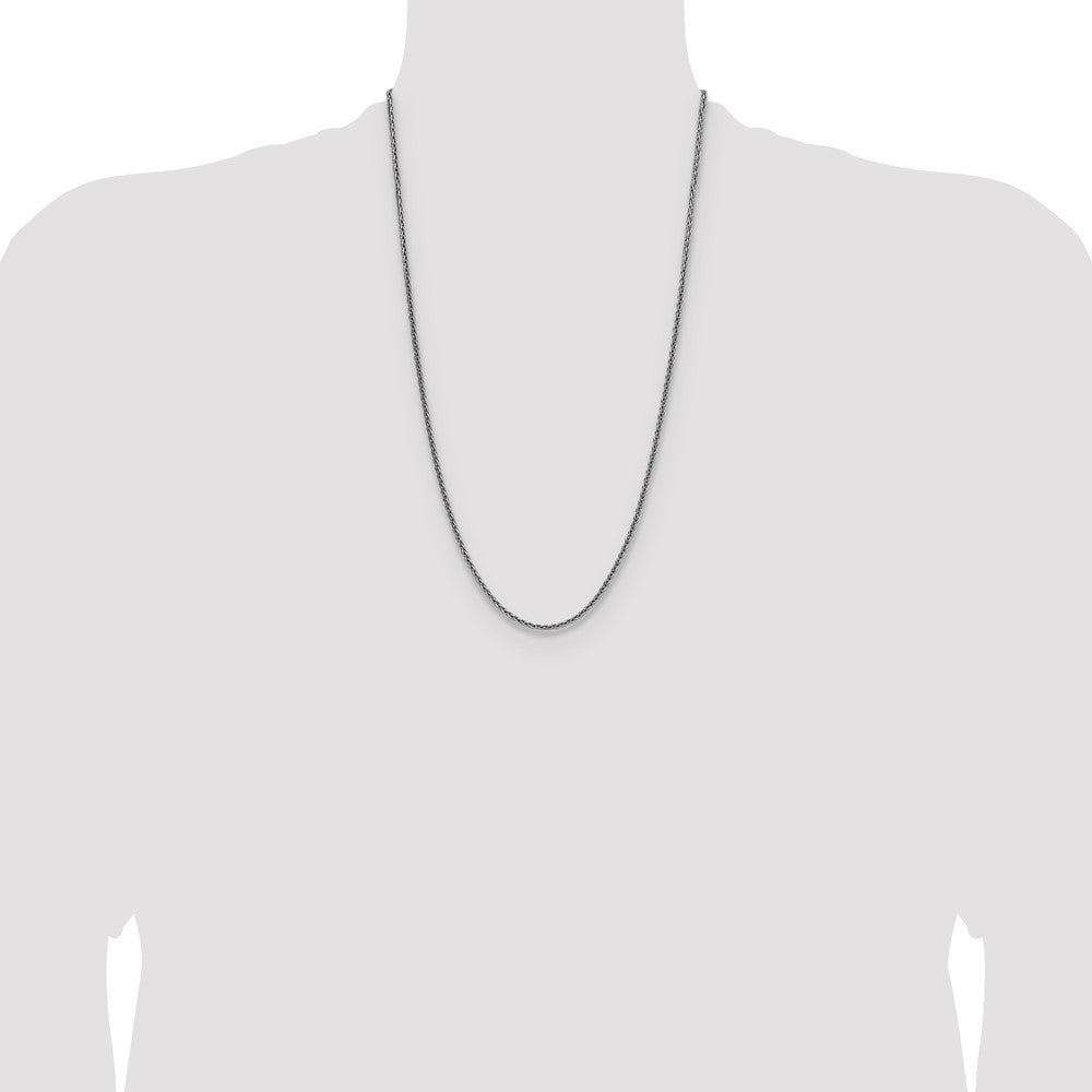 Buy Rhodium-Plated Sterling Silver 2.5mm Diamond-Cut Chain - Stylish Value!