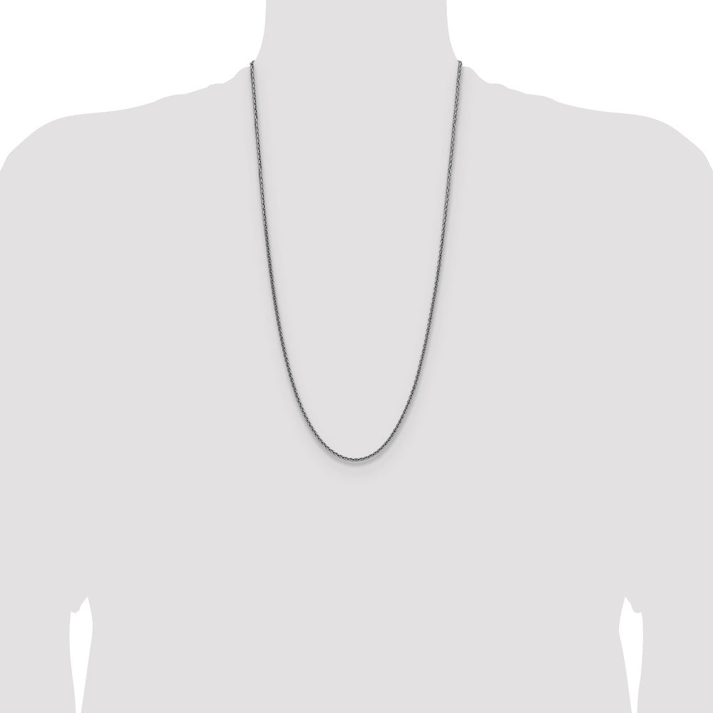Buy Stylish 2.5mm Diamond-Cut Square Spiga Chain | Rhodium-Plated Silver