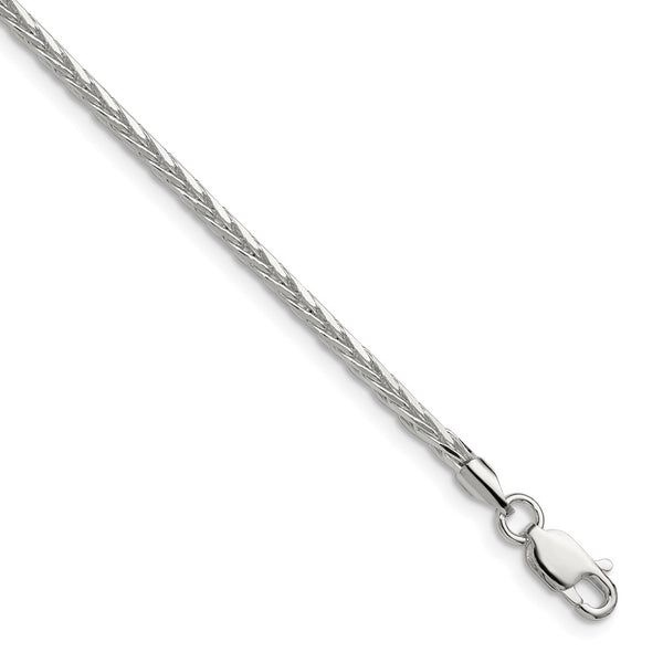 2.5mm Diamond-Cut Square Spiga Necklace Chain in Sterling Silver