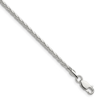 Buy Stylish 2.5mm Diamond-Cut Square Spiga Necklace Chain in Sterling Silver