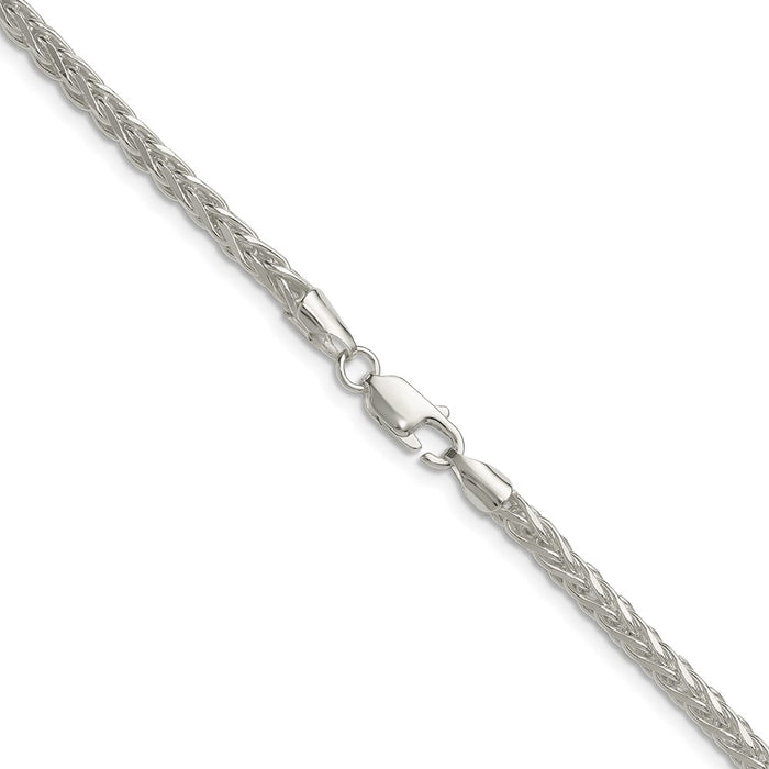 Buy Stylish 3.5mm Diamond-Cut Square Spiga Chain Necklace in Sterling Silver-3