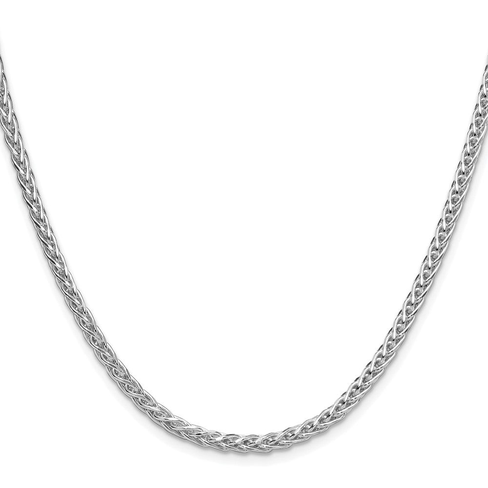 Buy Stylish 3.5mm Rhodium-Plated Sterling Silver Diamond-Cut Spiga Chain