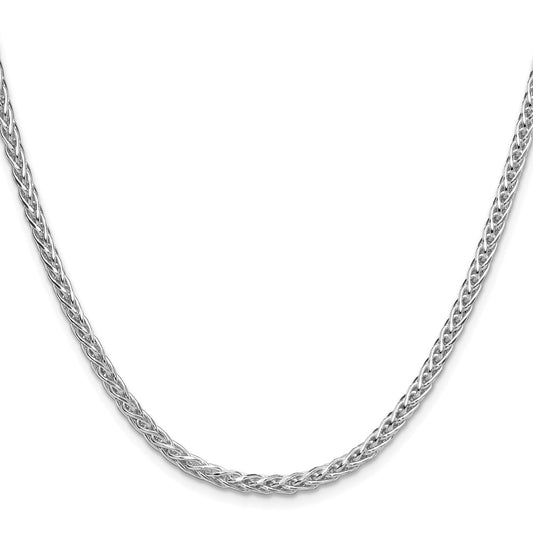 Buy Stylish 3.5mm Rhodium-Plated Sterling Silver Diamond-Cut Spiga Chain