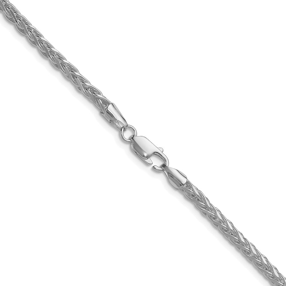 Buy Stylish 3.5mm Rhodium-Plated Sterling Silver Diamond-Cut Spiga Chain