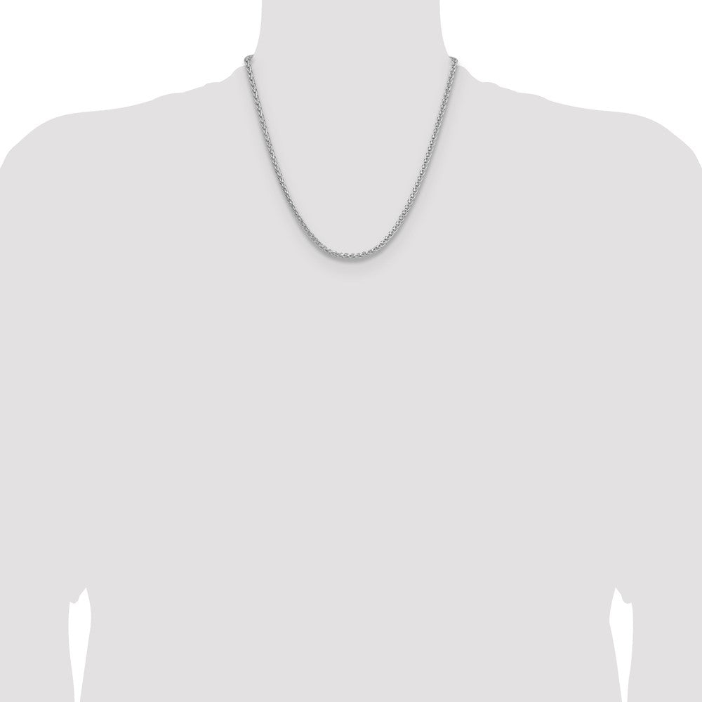Buy Stylish 3.5mm Rhodium-Plated Diamond-Cut Square Spiga Chain - Luxury Look