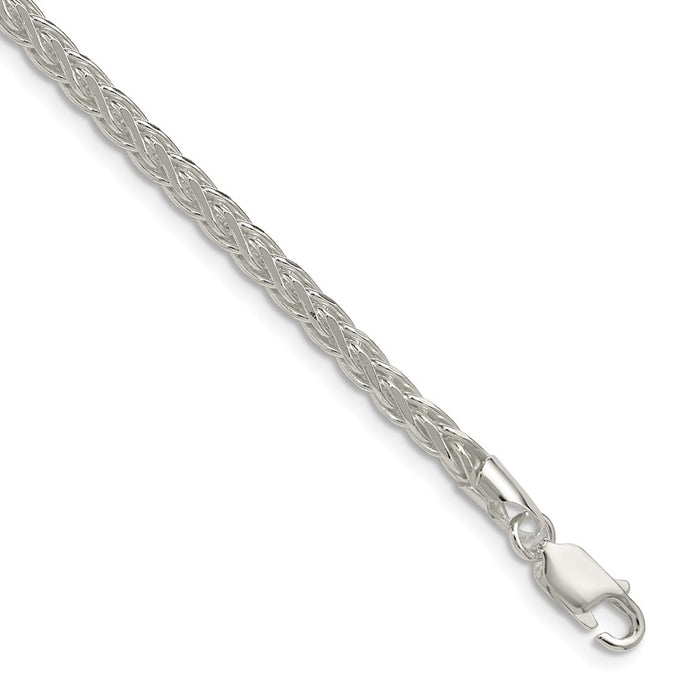 Buy Stylish 3.5mm Diamond-Cut Square Spiga Chain Necklace in Sterling Silver-1
