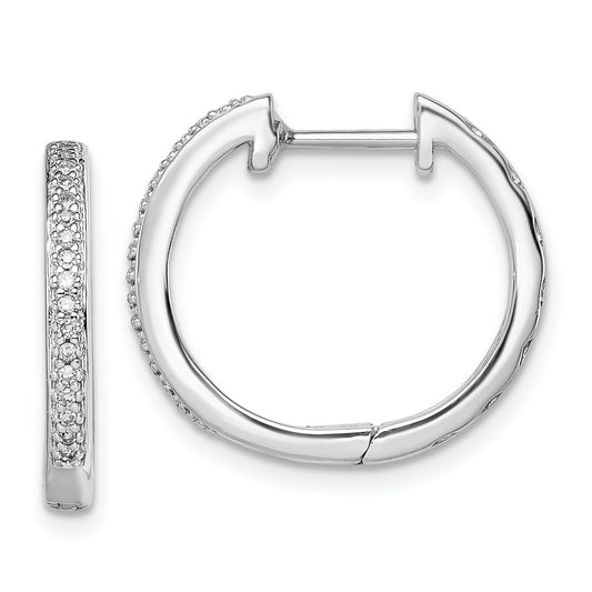 High-Quality Rhodium-Plated Sterling Silver Diamond Earrings - Stylish Value!