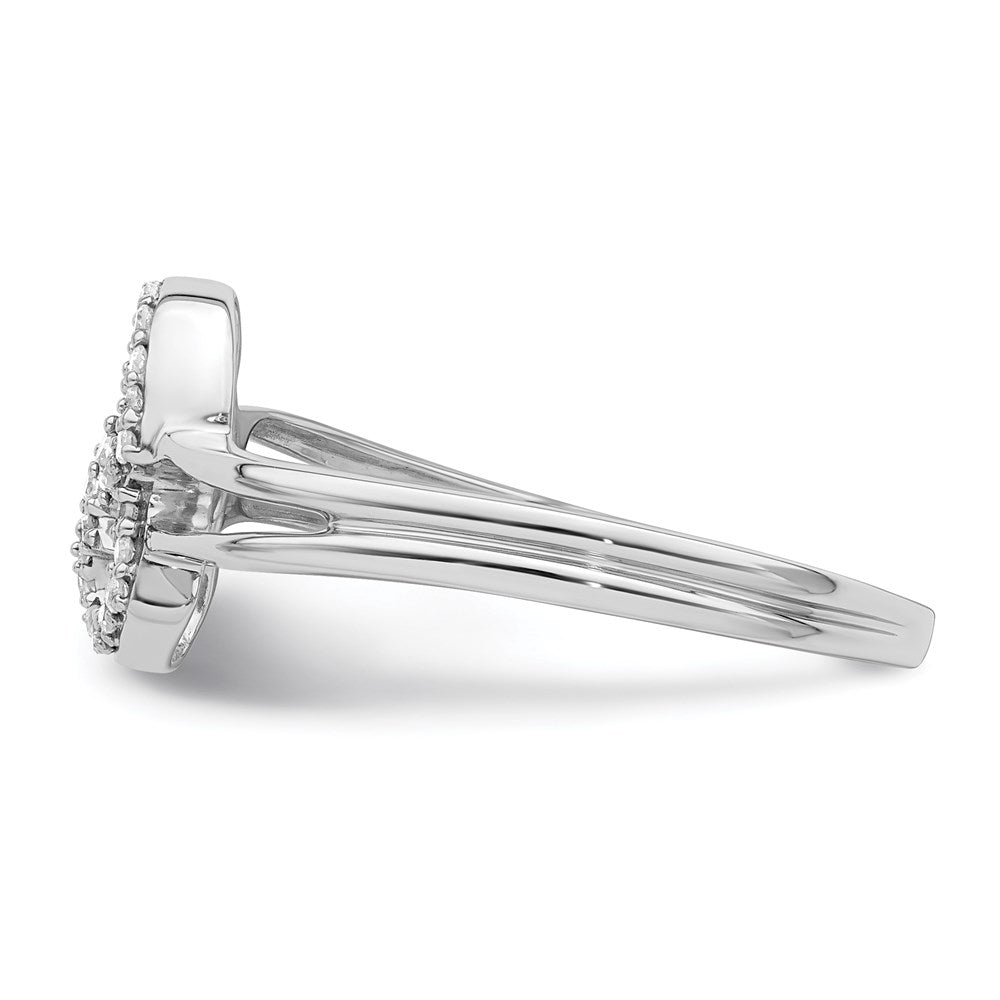 Exclusive Rhodium-Plated Sterling Silver Diamond Heart Ring | Stylish Value