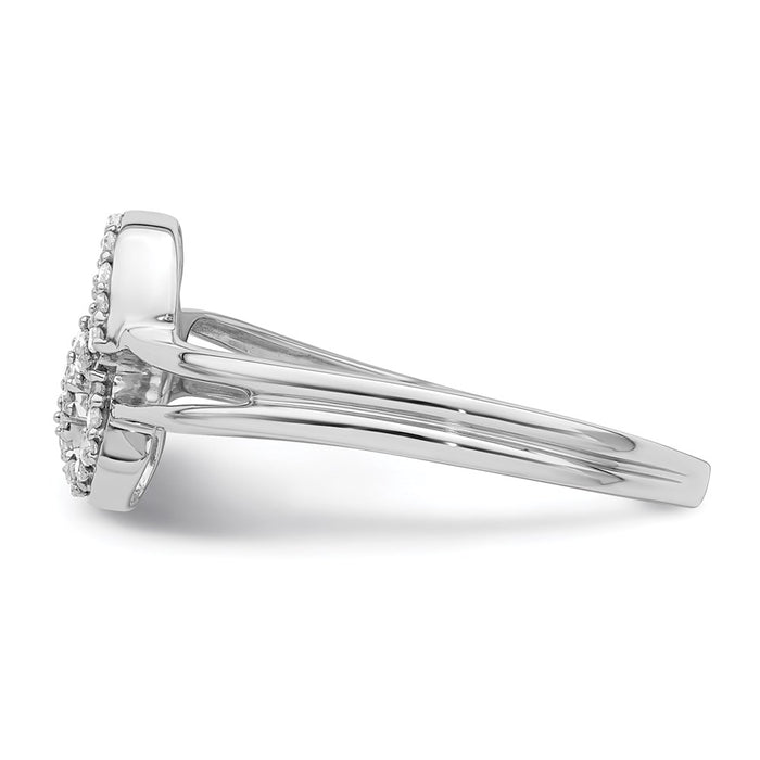 Exclusive Rhodium-Plated Sterling Silver Diamond Heart Ring | Stylish Value-3