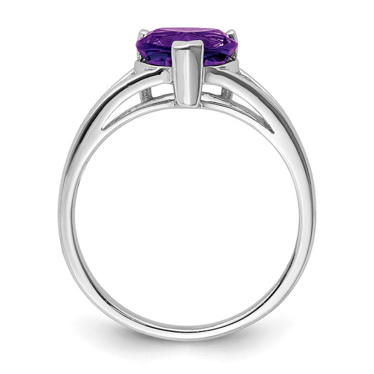 Shop Exclusive Rhodium-Plated Sterling Silver Amethyst Ring - Stylish Value