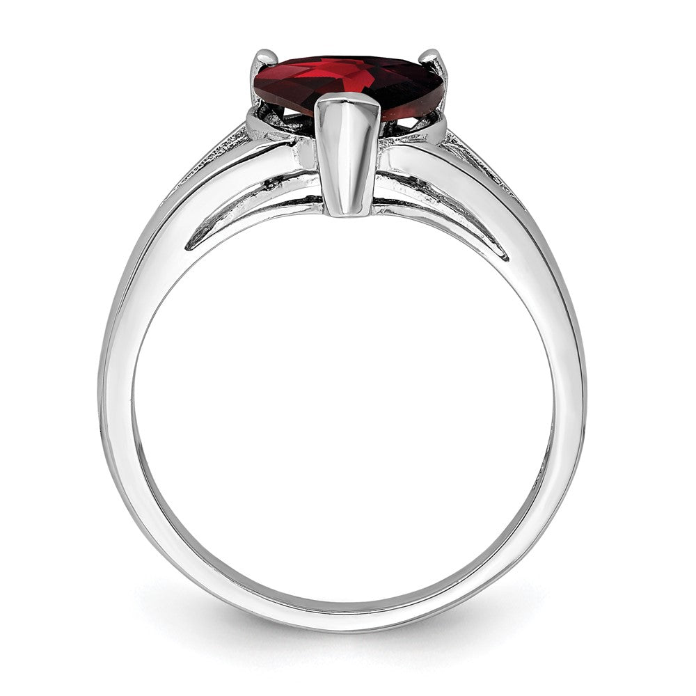 Buy Stylish Rhodium-Plated Sterling Silver Garnet Ring - Affordable Luxury