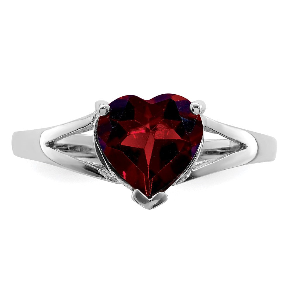 Buy Stylish Rhodium-Plated Sterling Silver Garnet Ring - Affordable Luxury