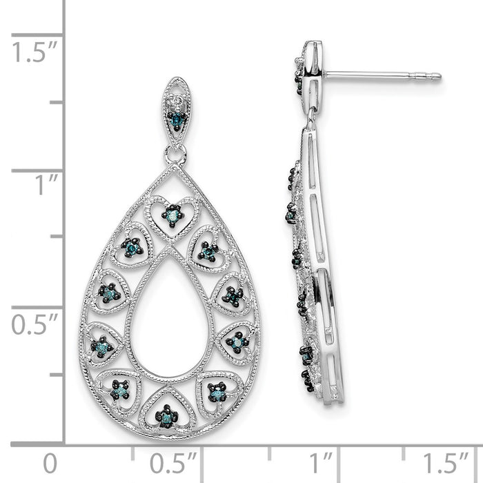 Buy Stylish Rhodium-Plated Sterling Silver Dangle Earrings with Diamonds-4