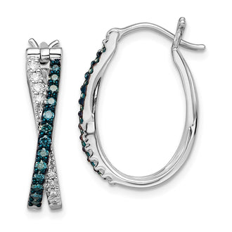 Exclusive White Night Sterling Silver Earrings - 14K Rhodium-Plated, Stylish Diamond Accents