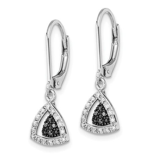Buy Stylish Rhodium-Plated Sterling Silver Dangle Earrings with Diamonds