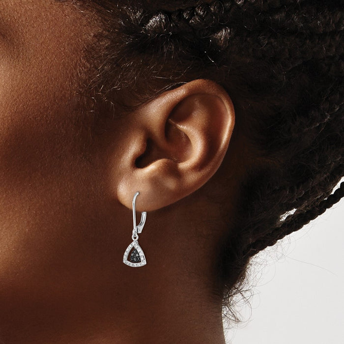 Buy Stylish Rhodium-Plated Sterling Silver Dangle Earrings with Diamonds-3