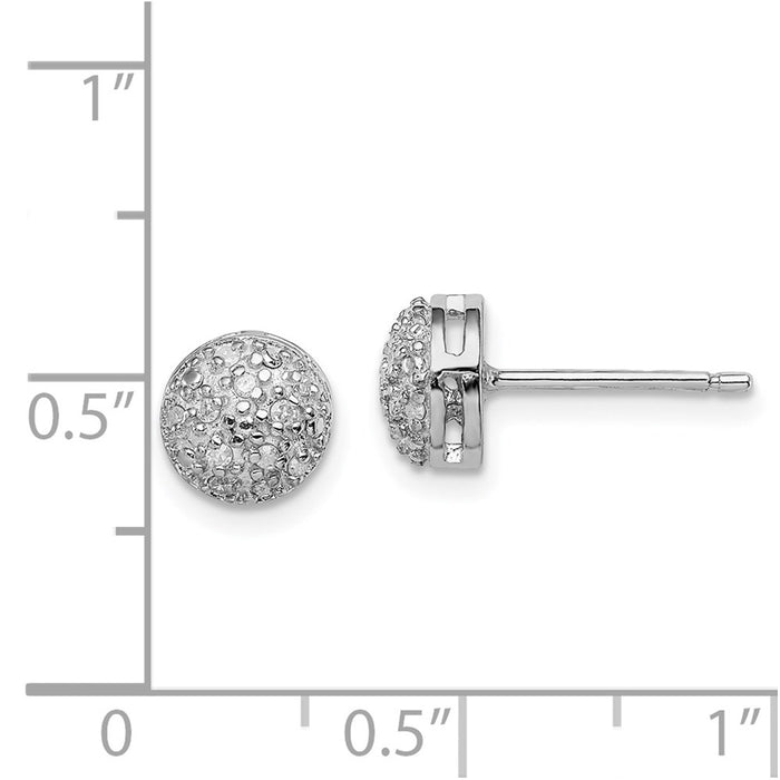 Buy Exclusive Rhodium-Plated Sterling Silver Diamond Stud Earrings | Stylish Value-4
