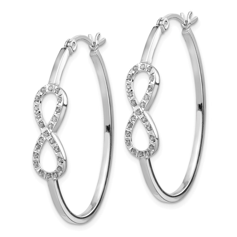 Buy Exclusive Diamond Fascination Infinity Hoop Earrings - Stylish Sterling Silver, Platinum Plating