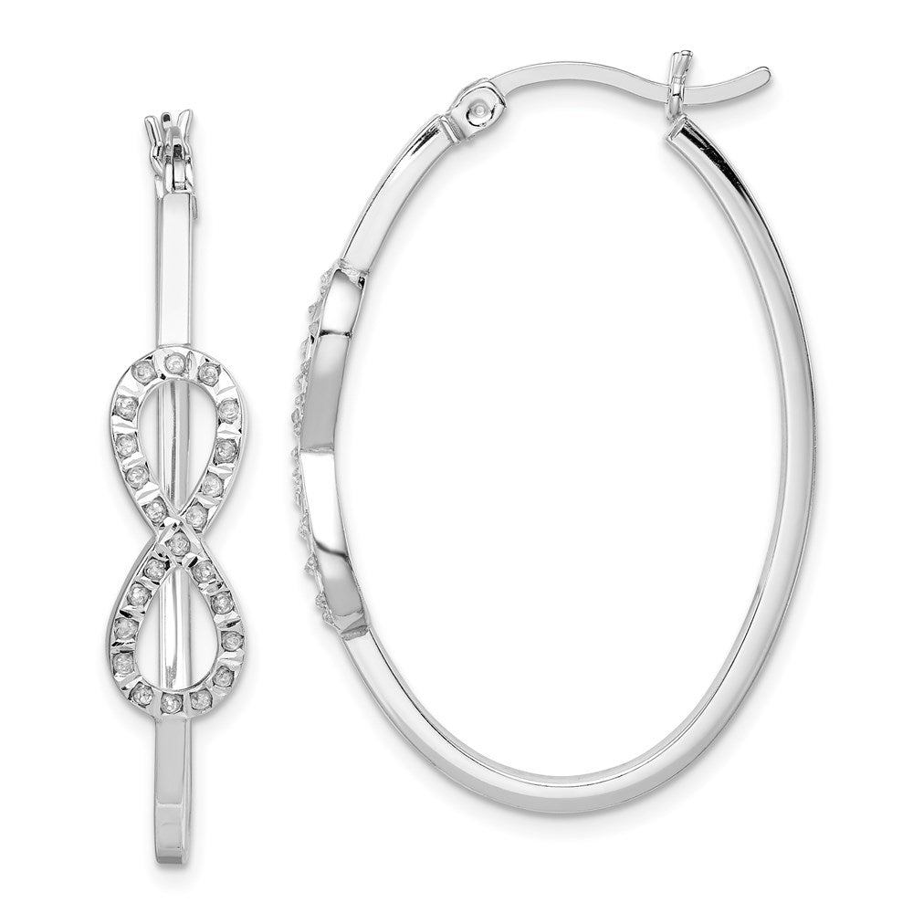 Buy Exclusive Diamond Fascination Infinity Hoop Earrings - Stylish Sterling Silver, Platinum Plating
