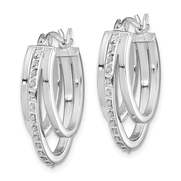 Exclusive Diamond Fascination Multi-Hoop Earrings - Stylish Sterling Silver, Affordable Luxury