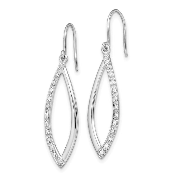 Rhodium-Plated Sterling Silver Diamond Dangle Earrings - Style GR1-1008196