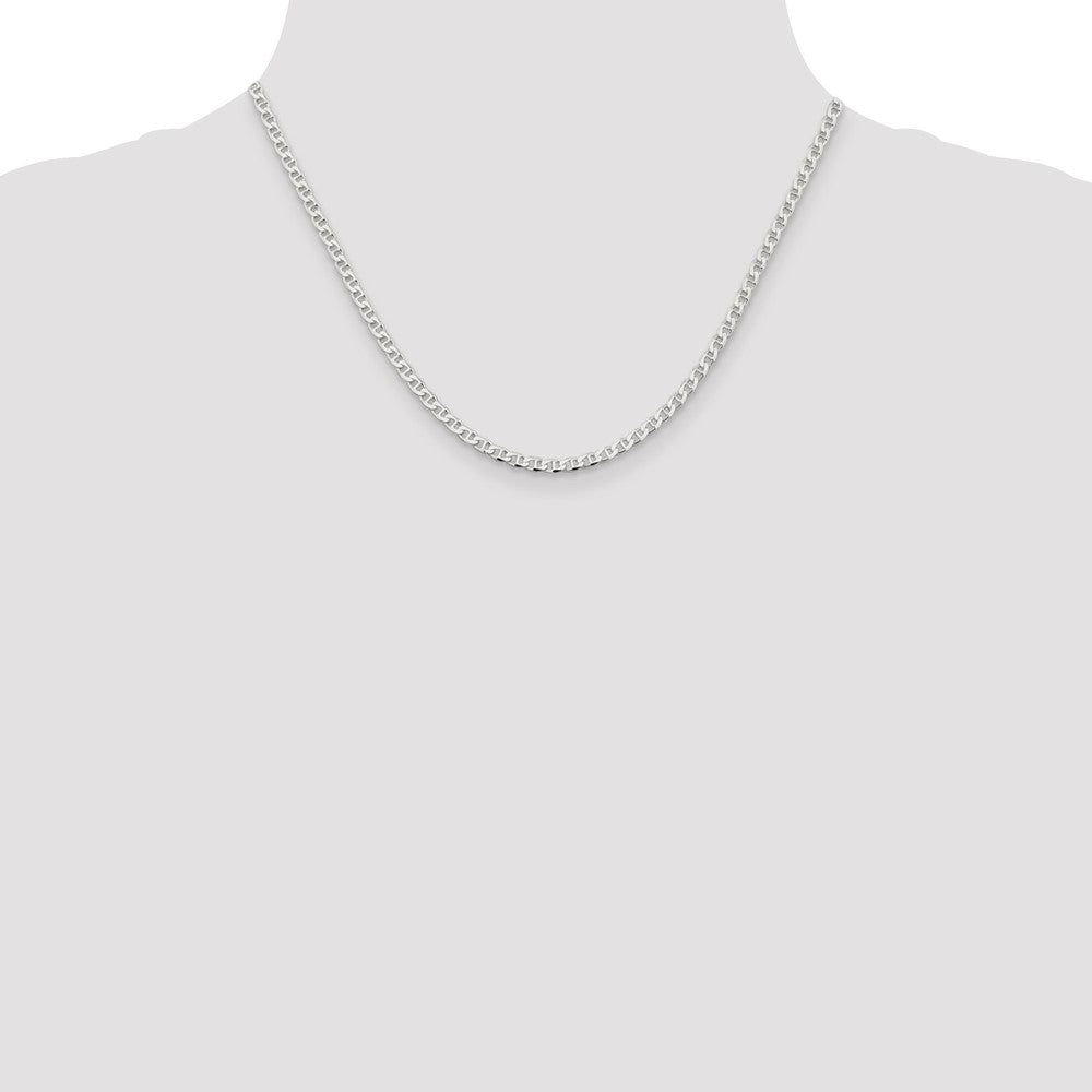 Buy Stylish 3.15mm Sterling Silver Diamond-Cut Flat Anchor Curb Chain
