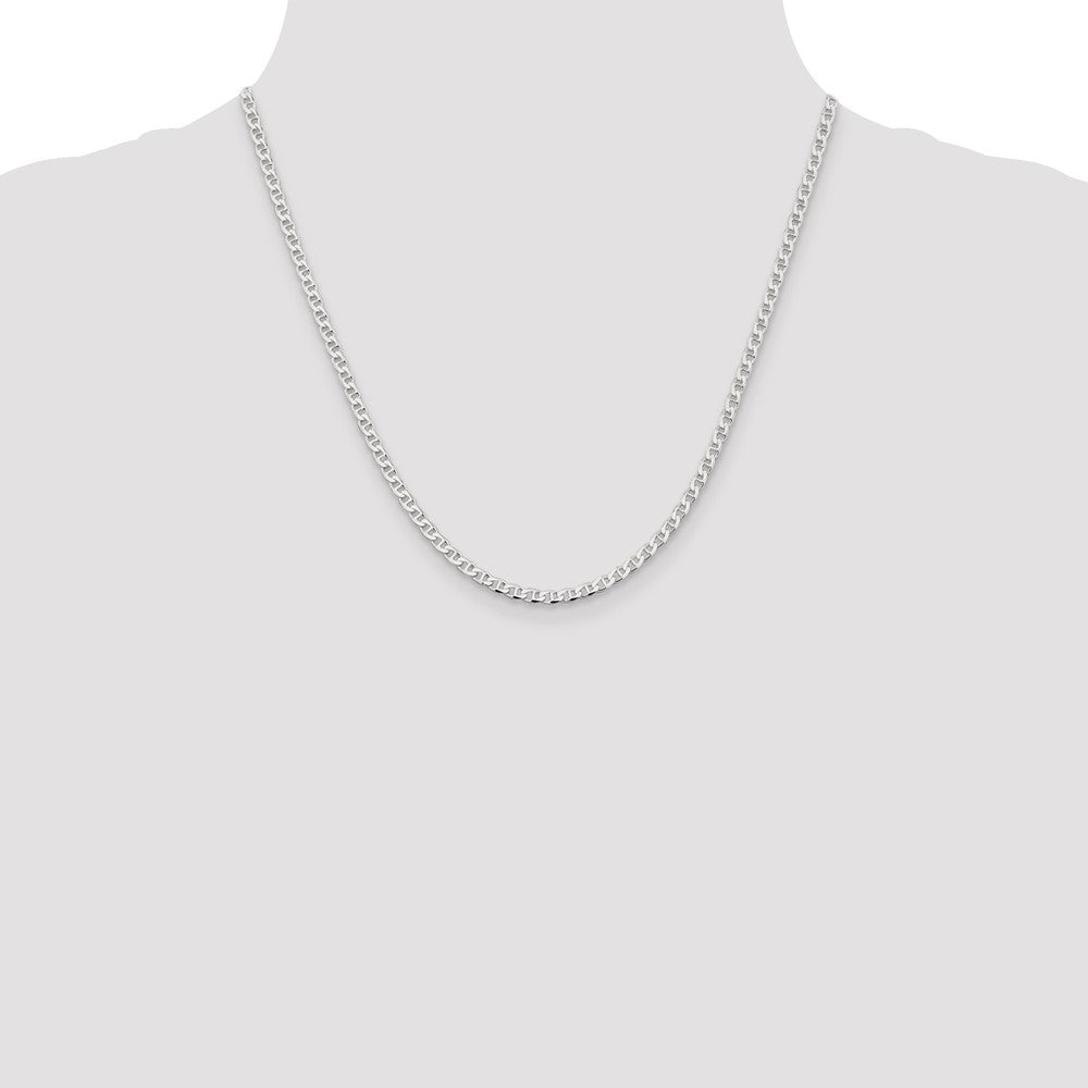 Buy Stylish 3.15mm Double Curb Flat Anchor Chain in High-Quality Sterling Silver