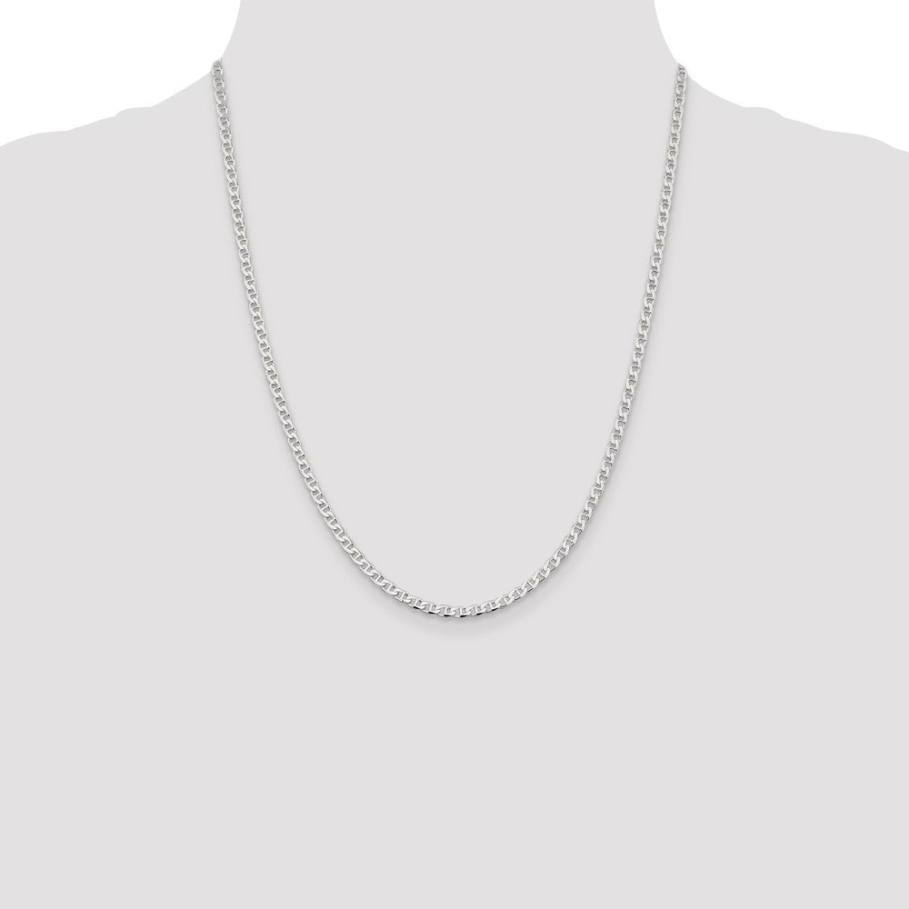 Buy Stylish Sterling Silver 3.15mm Double Curb Flat Anchor Chain - Luxury Value