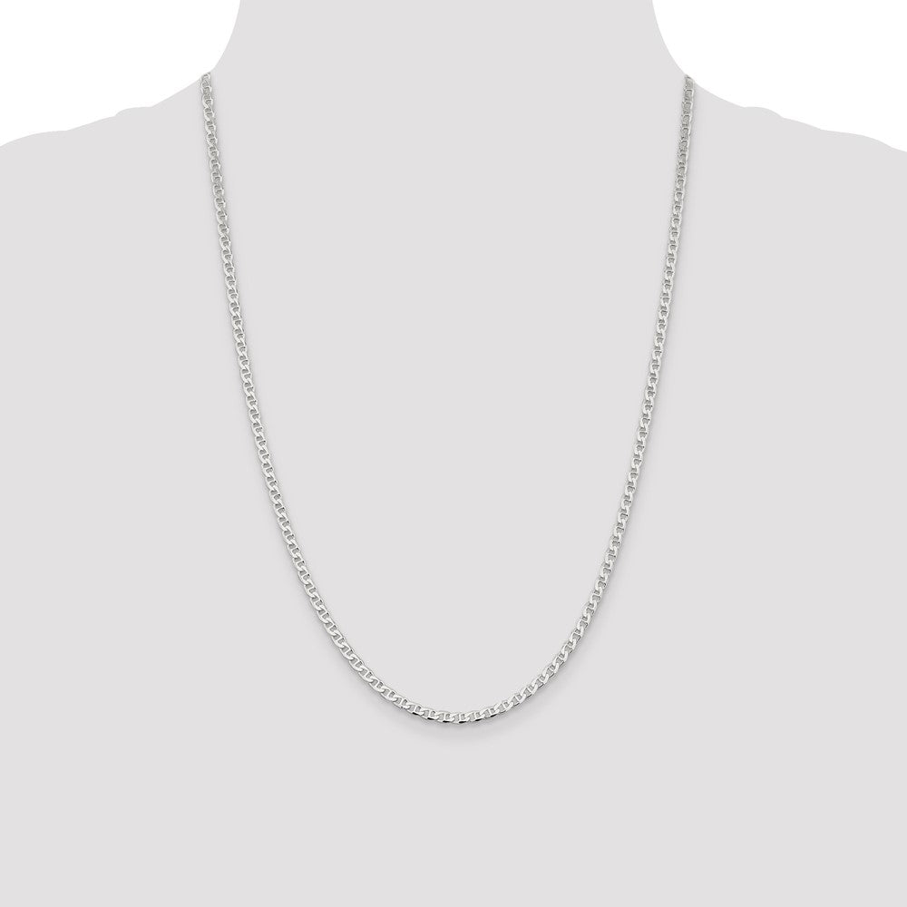 Buy Stylish Sterling Silver 3.15mm Double Curb Flat Anchor Chain | Luxury Value